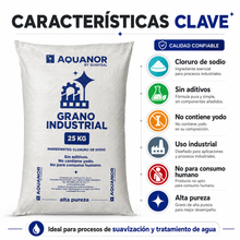 Cargar imagen en el visor de la galería, AQUANOR Sal Industrial en Grano 25 kg para Suavizador de Agua