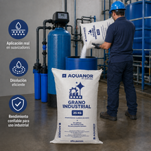 Cargar imagen en el visor de la galería, AQUANOR Sal Industrial en Grano 25 kg para Suavizador de Agua
